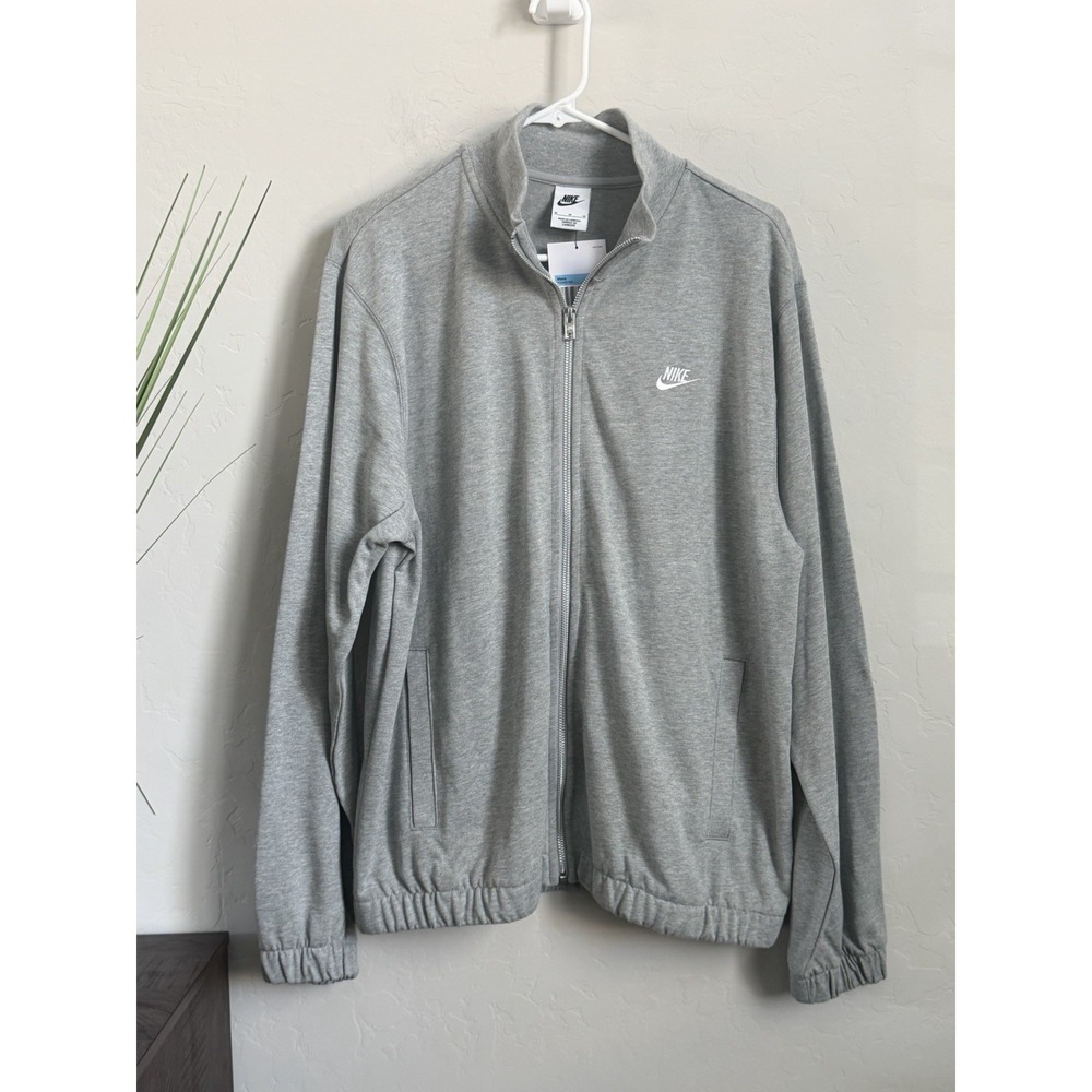 Nike Sportswear Essential Track Jacket Gray Full Zip Cotton Mens M FQ3426-063